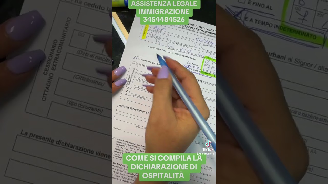 COME SI COMPILA LA DICHIARAZIONE DI OSPITALIT&Agrave;