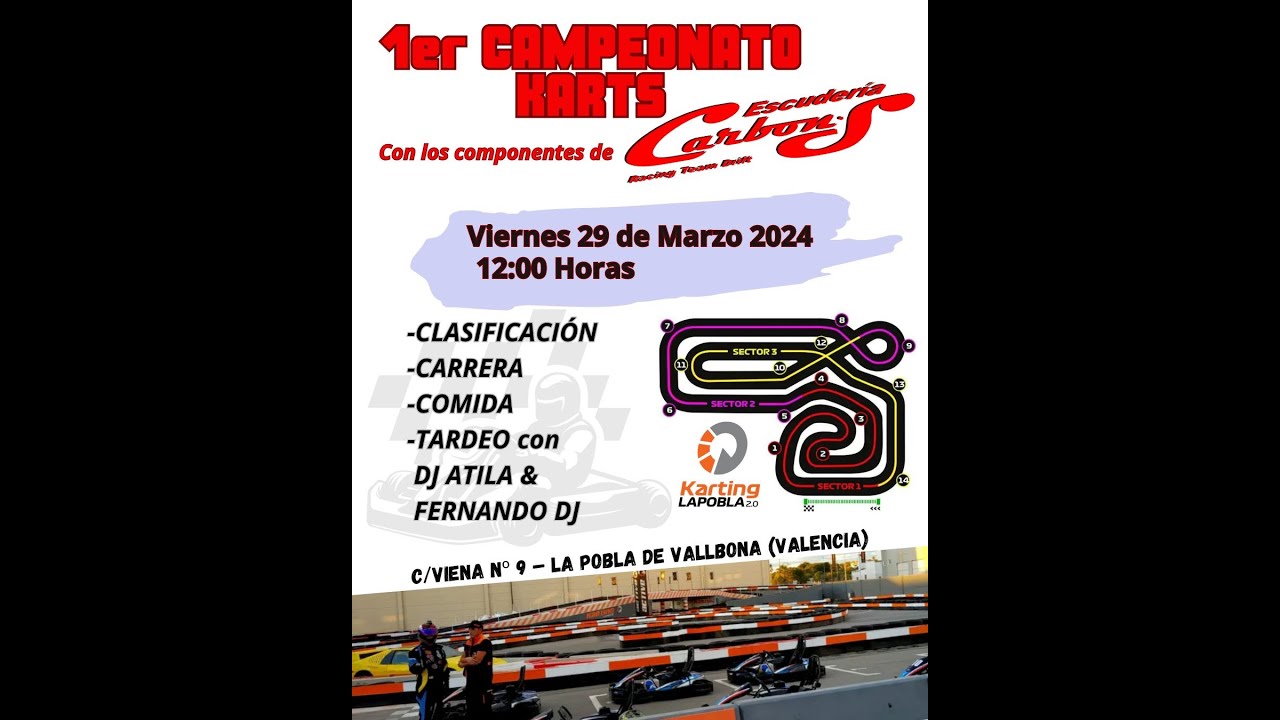 MIKE PILOTANDO EN 1º CAMPEONATO CARBON-S EN KARTING LA POBLA 29.03.24
