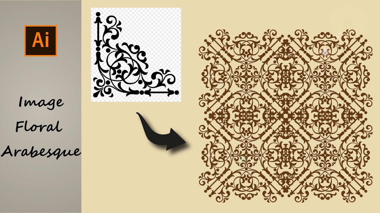 Comment vectoriser une image avec motif floral arabesque dans Adobe Illustrator 2024 #abonnez_vous