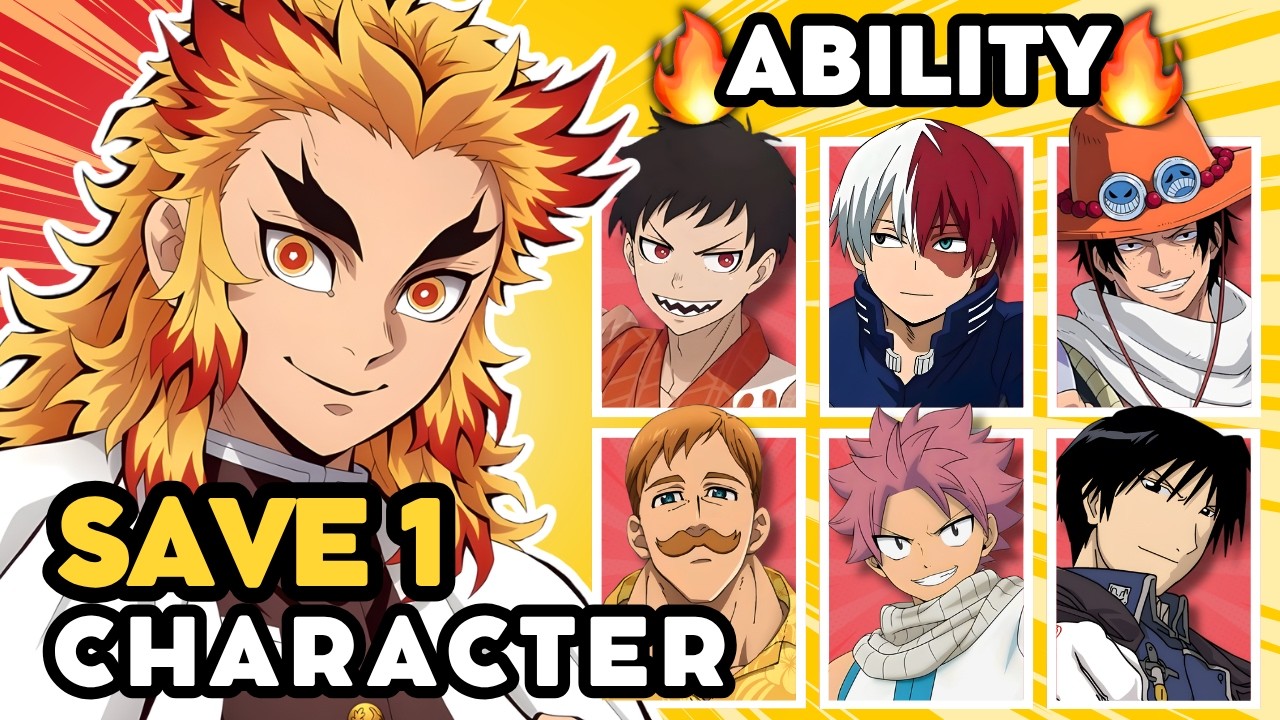 Save 1 ANIME CHARACTER for each ABILITY 🔥⚡ | ANIME QUIZ
