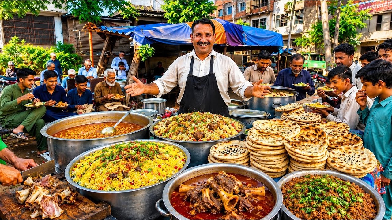 STREET FOOD KING BREAKFAST 🔥 PARATHA CHANNY | BONG PAYE | ZARDA | BIRYANI | BEEF QEEMA |MUTTON QORMA