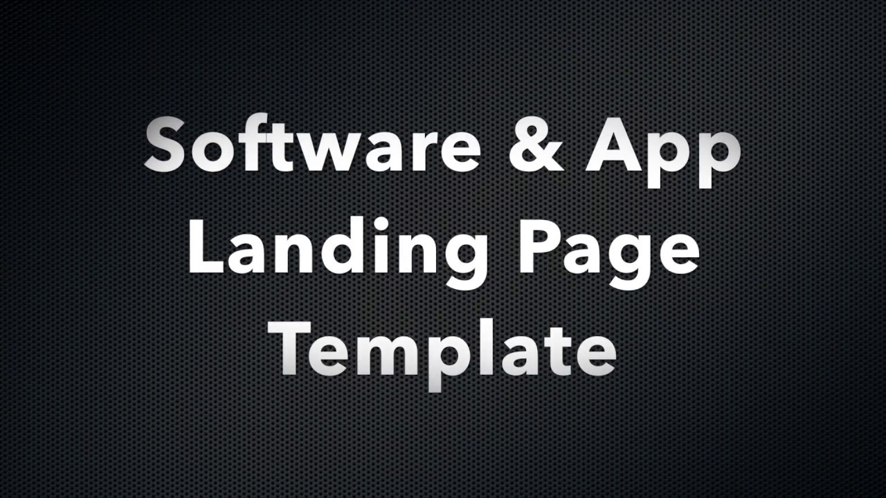 Software & App Landing Page Template