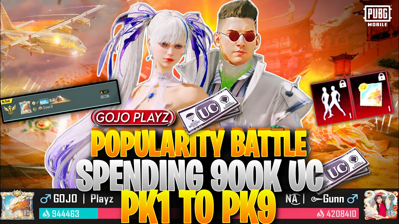 Popularity Battle Journey Pk1 to Pk9 I 900K-Uc Spended🤯on Popularity Battle I How to Win Pop Battle