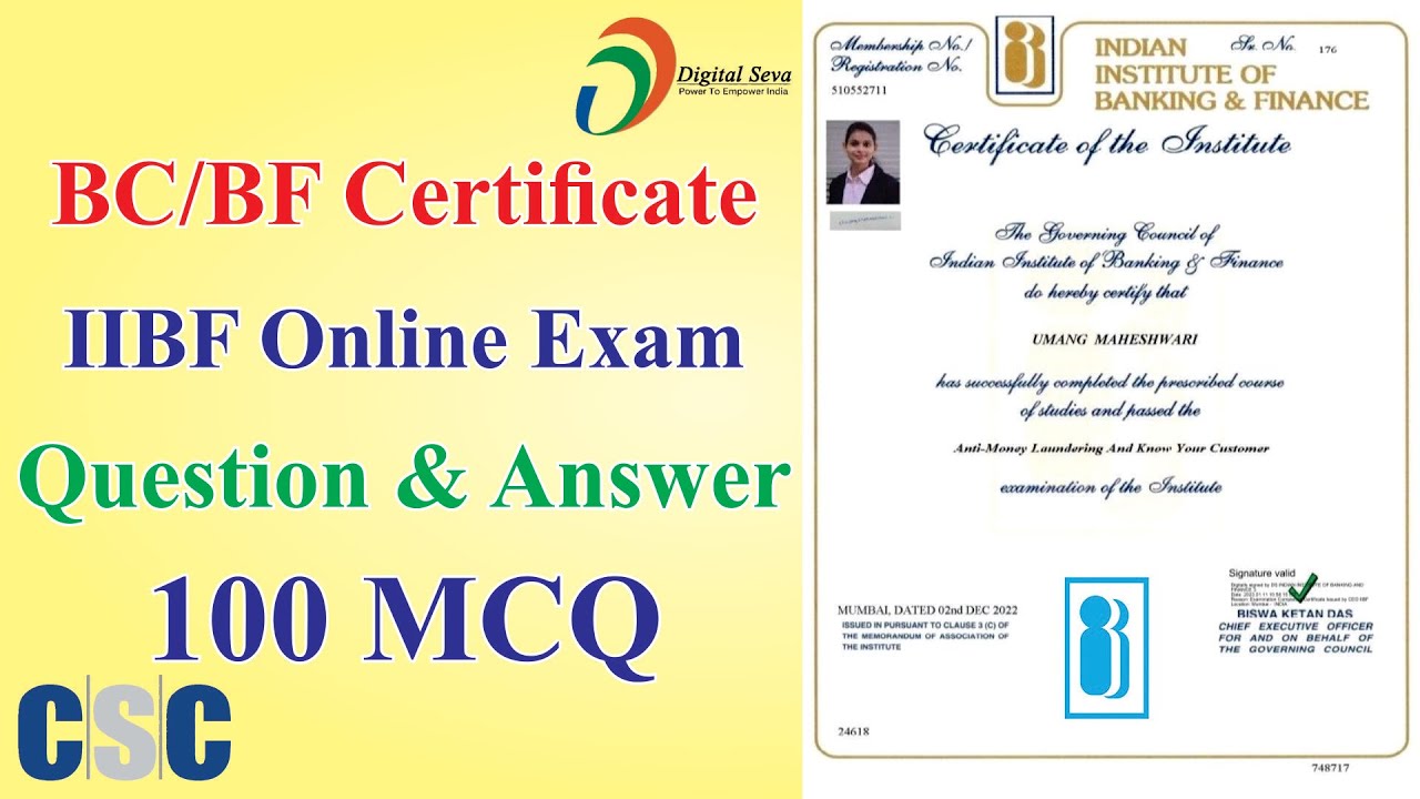 CSC-VLE: BC/BF IIBF Online Exam Question & Answer Key (MCQ)