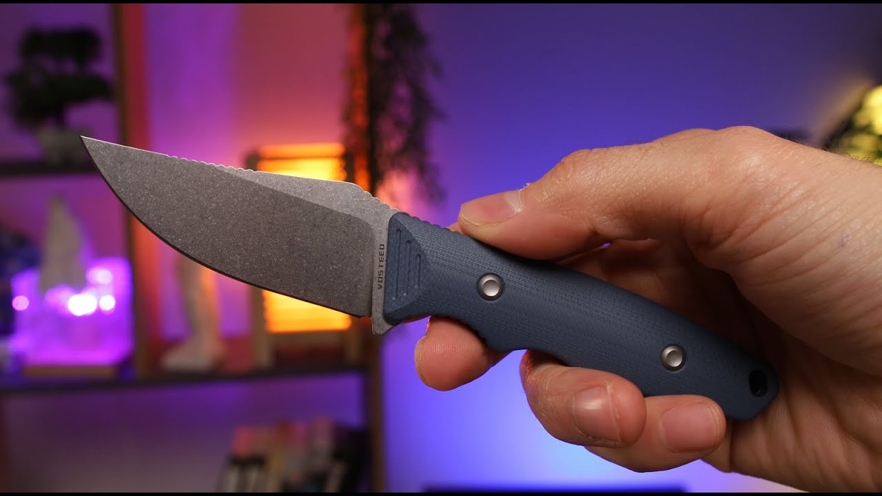 Нож Vosteed H-Back stonewash сталь 14C28N рукоять Blue G10