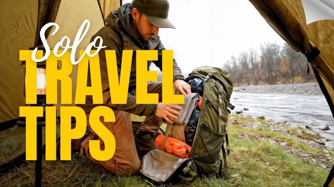 Solo Camping by the Stream on a Rainy Day: Campfire, Grilling Meat & Resting
