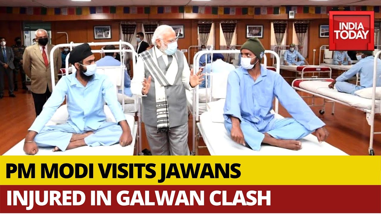 PM Narendra Modi Visits Recovering Jawans Injured In Galwan Valley Clash