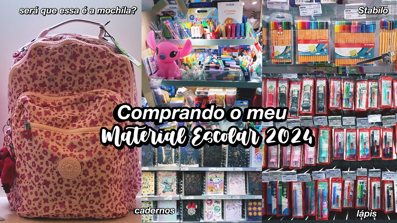 COMPRANDO O MEU MATERIAL ESCOLAR 2024 💗 (universitária) 💕