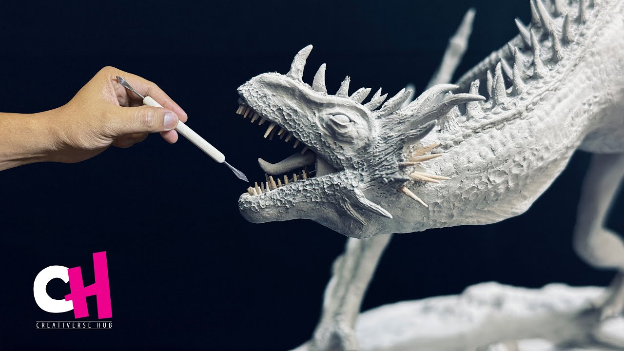 Sculpting DRAGON Out of Air-Dry Clay | Step-by-Step [ Timelapse ]
