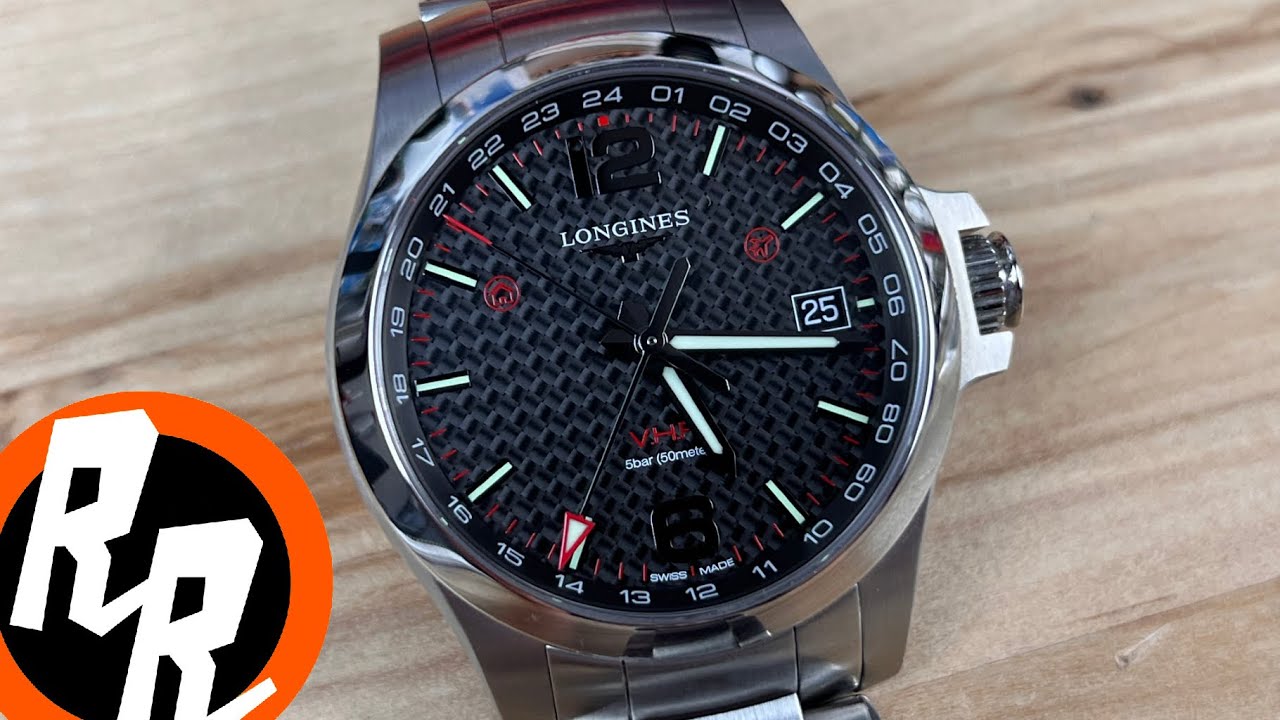 Longines VHP GMT 41 мм с циферблатом из углеродного волокна