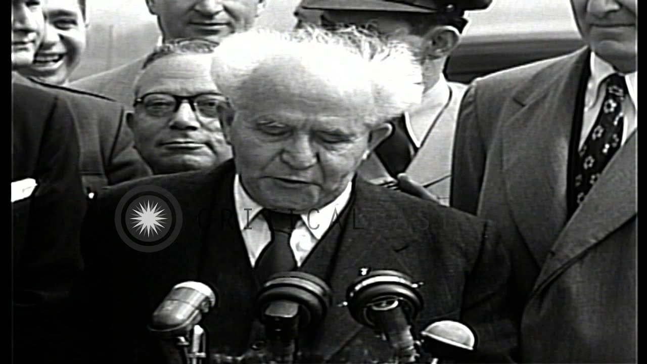Prime Minister of Israel David Ben-Gurion addresses Press on eve of 3rd anniversa...HD Stock Footage