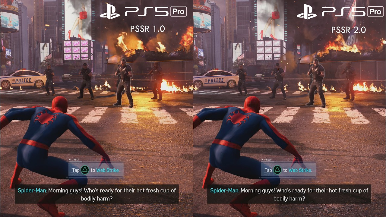 PS5 Pro PSSR 1 vs PSSR 2.0 Graphics Comparison - Marvel's Spider-Man Remastered [4K60HD]