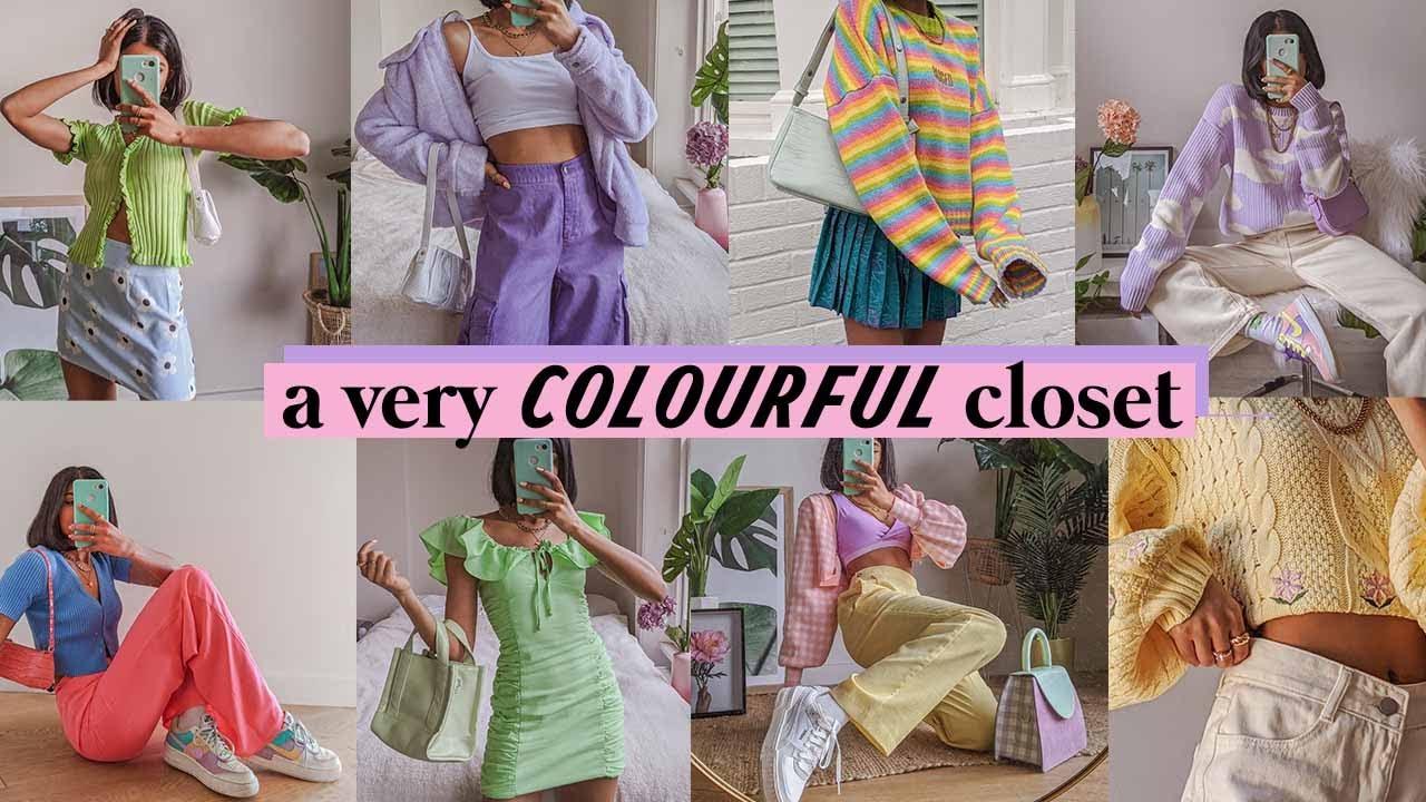 trying on all my clothes! 🌈
