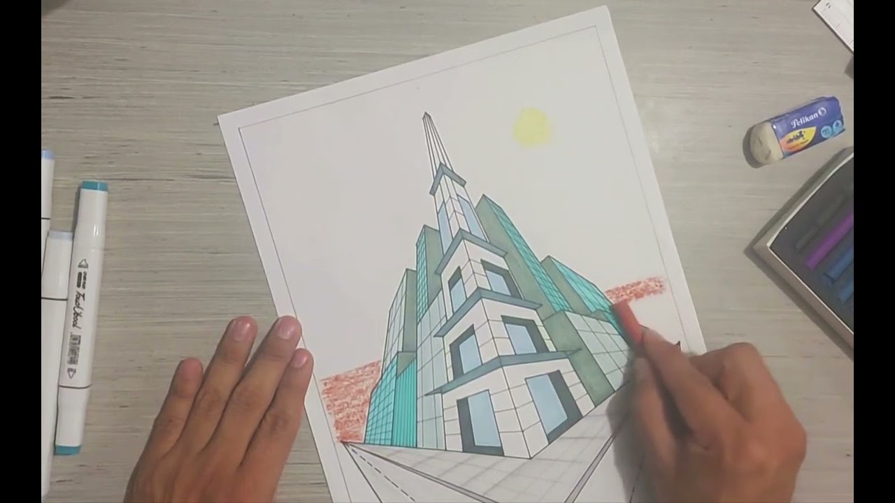 Edificio con 3 puntos de fuga (ambientación parte final)