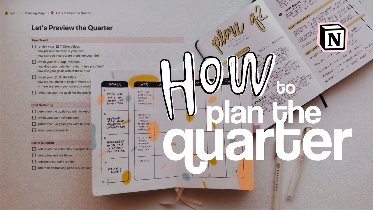 How to Plan the Quarter | Notion, Bullet Journal, PWM and all about Goal Planning
