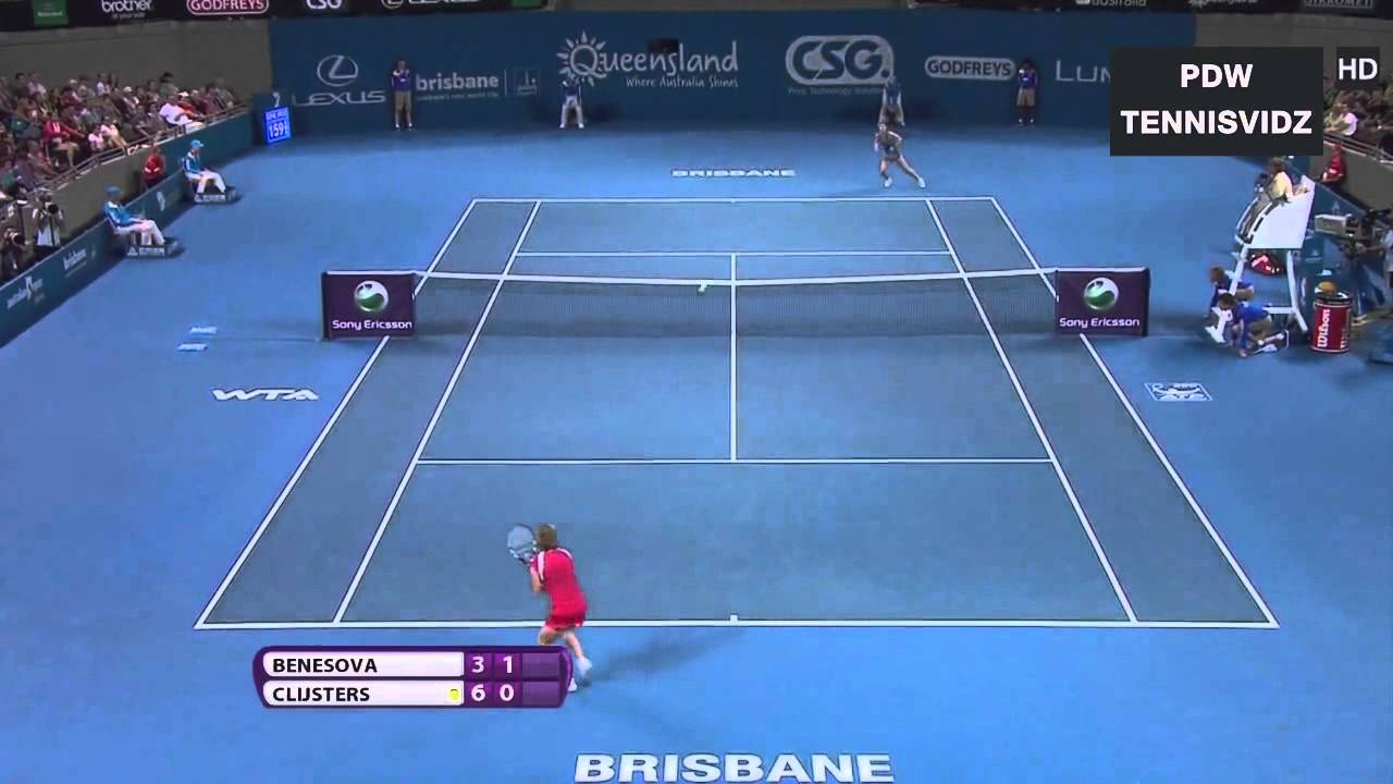 Clijsters vs Benesova Brisbane 2012 Highlights