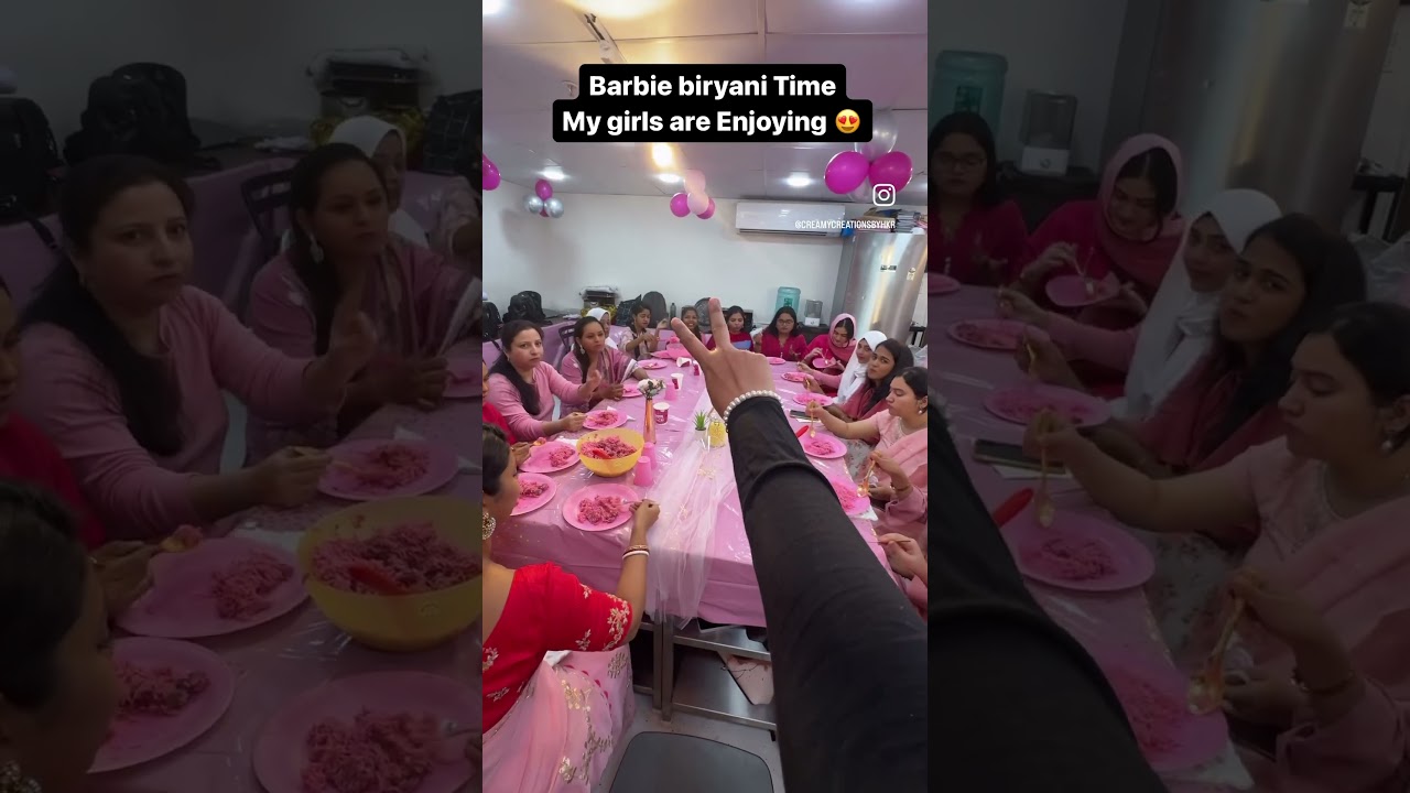 HKR baking academy students are enjoying Barbie biryani pink biryani #hkrshorts #happybaker