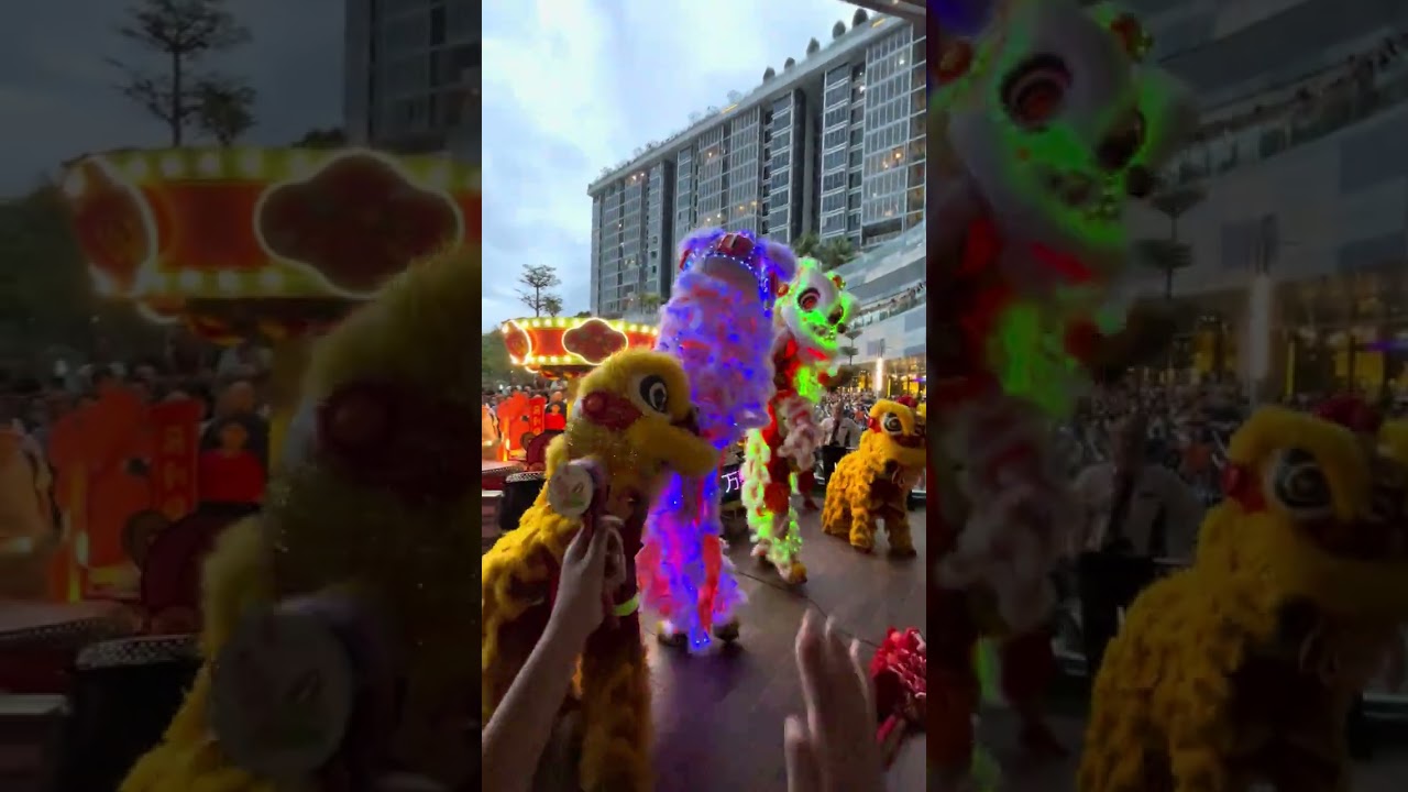 Lion dance ￼at water way point #punggol 