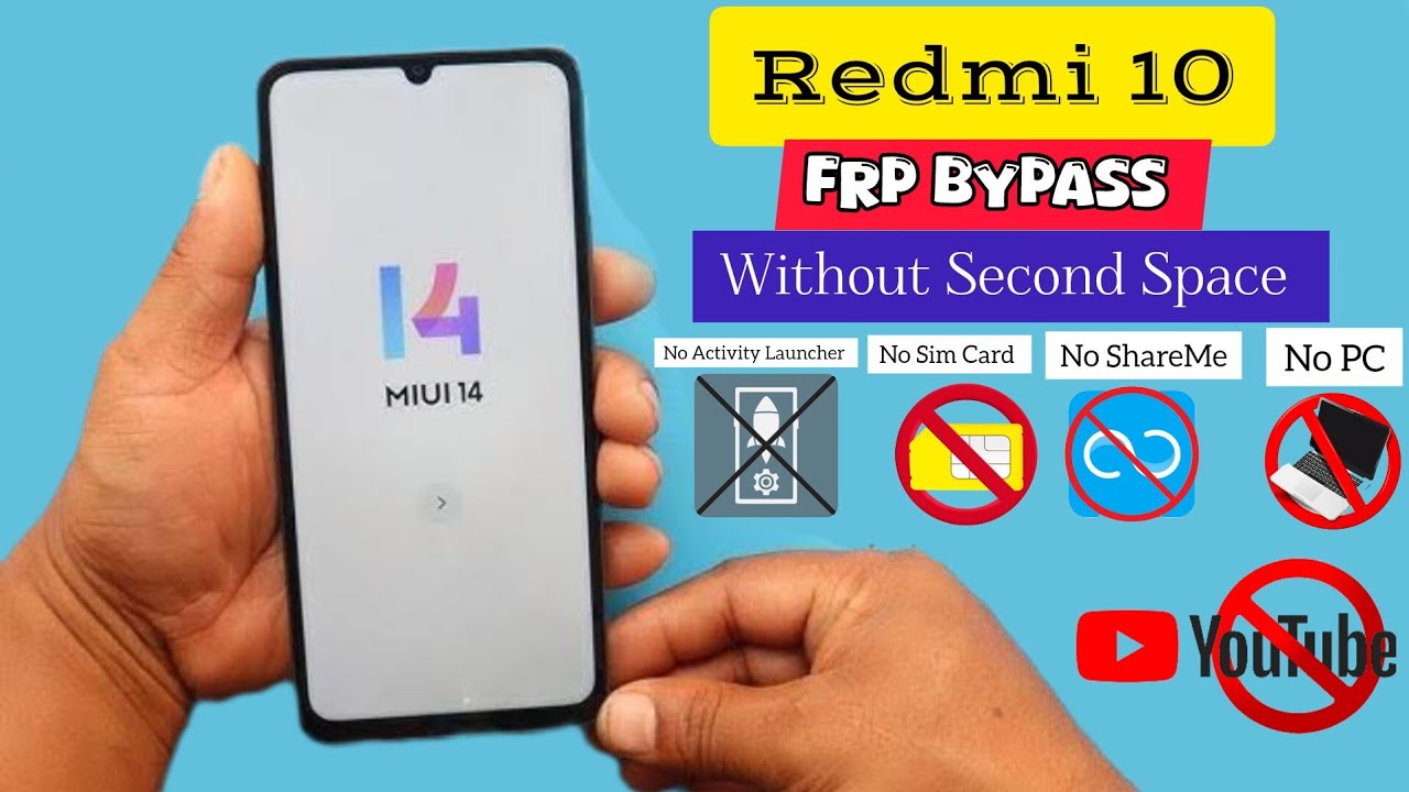 redmi 10 frp bypass miui 14 second space not working solution without computer
