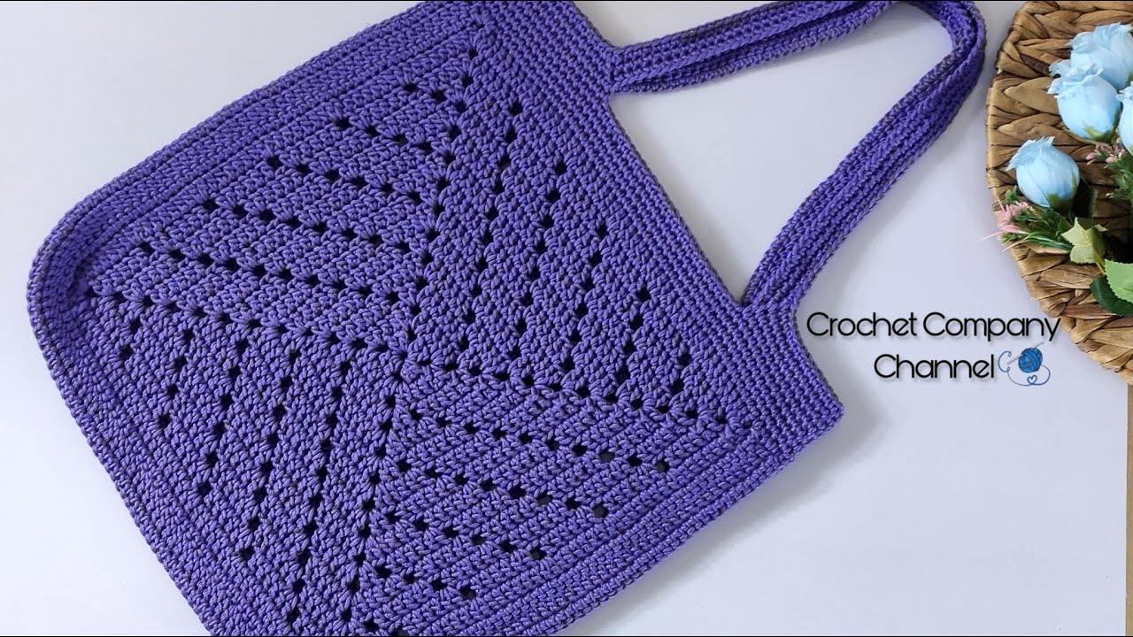 كروشيه شنطه بخيط المكرميه - Crochet bag