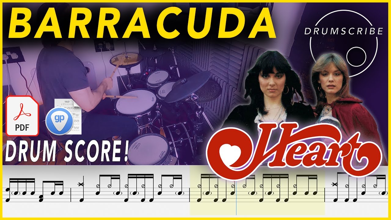 Barracuda - Heart | DRUM SCORE Sheet Music |#278 DRUMSCRIBE