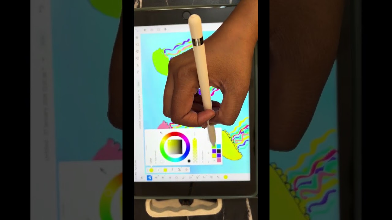 Digital Art Timelapse: Drawing a Glowing Jellyfish on iPad  🪼! Easy i pad drawing idea for kids.