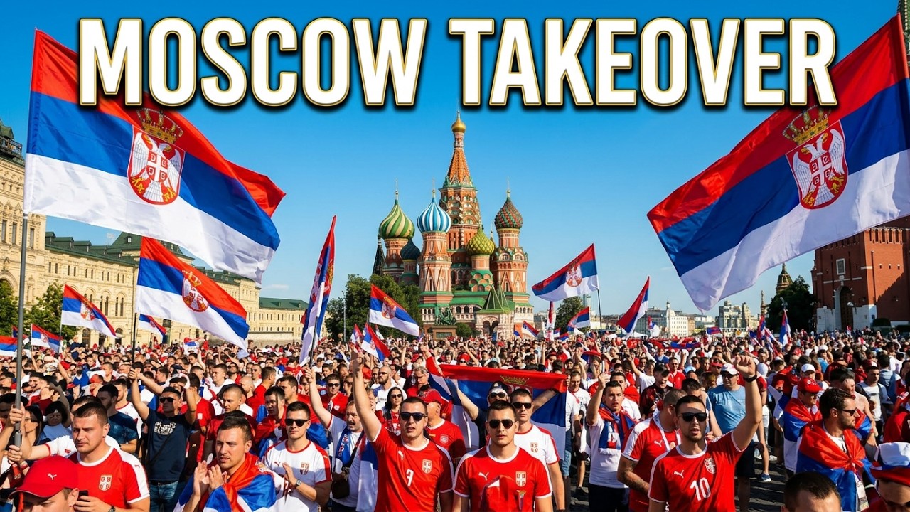 Сербия переехала в Москву) ЧМ-2018 Serbian football fans in Moscow