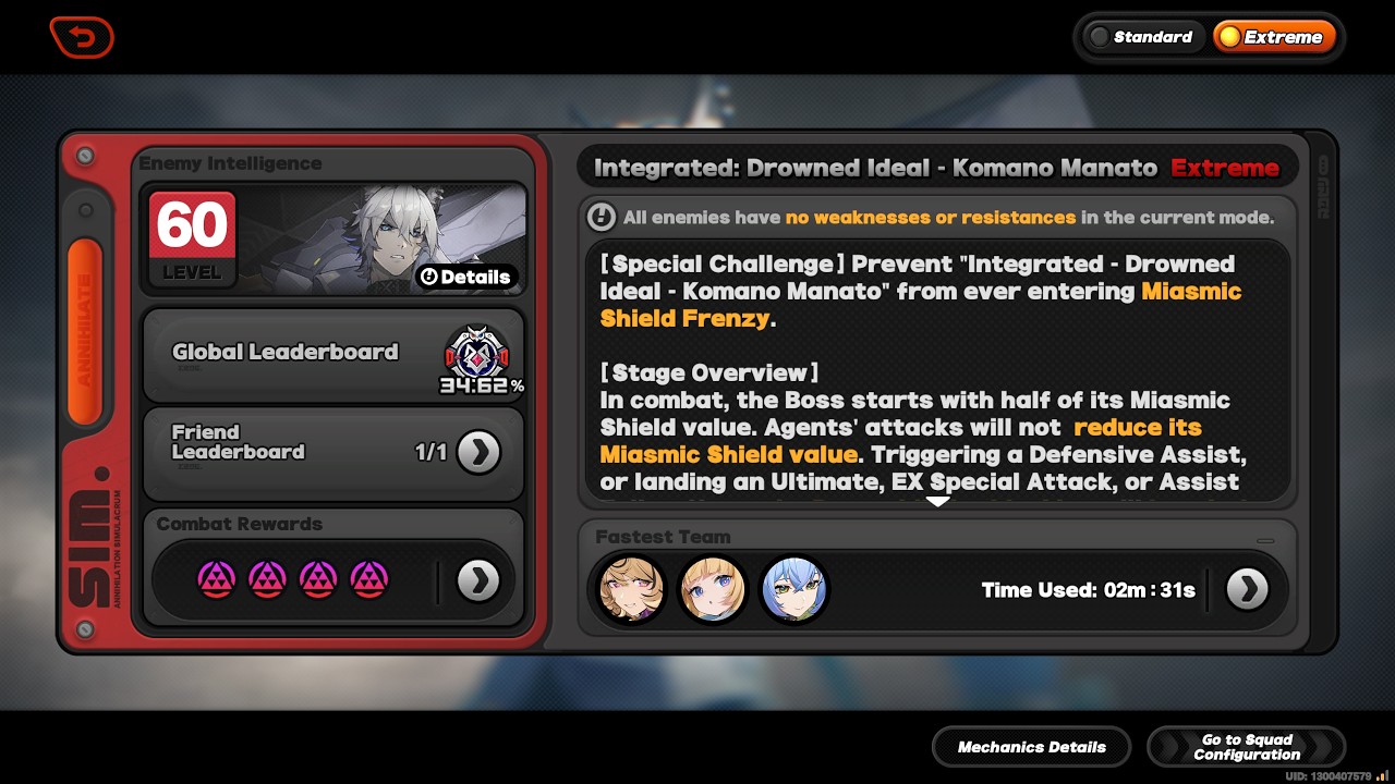 Integrated Drowned Ideal Komano Manato Extreme Easy Clear - Zenless Zone Zero