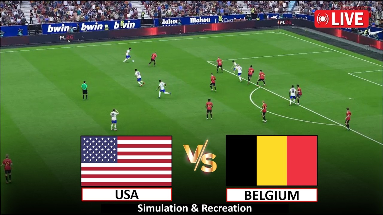 🔴Live : USA vs Belgium  I Video Game Simulation I Full Match Live Stream I 07 July, 2026