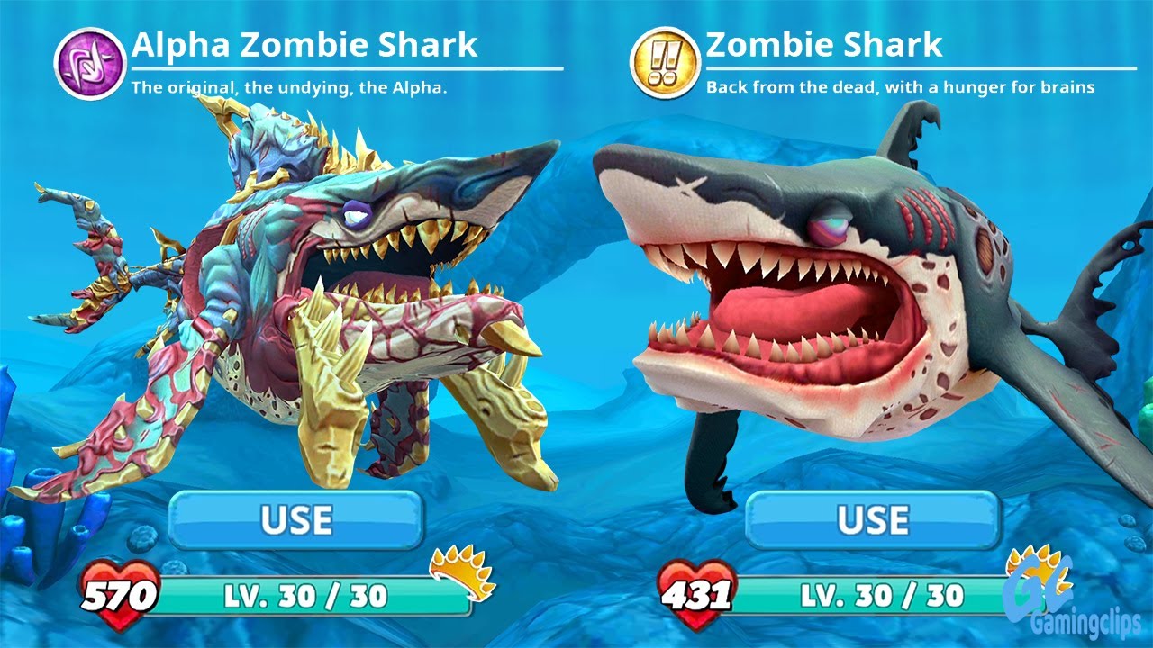 ZOMBIE SHARK vs ALPHA ZOMBIE SHARK in Hungry Shark World
