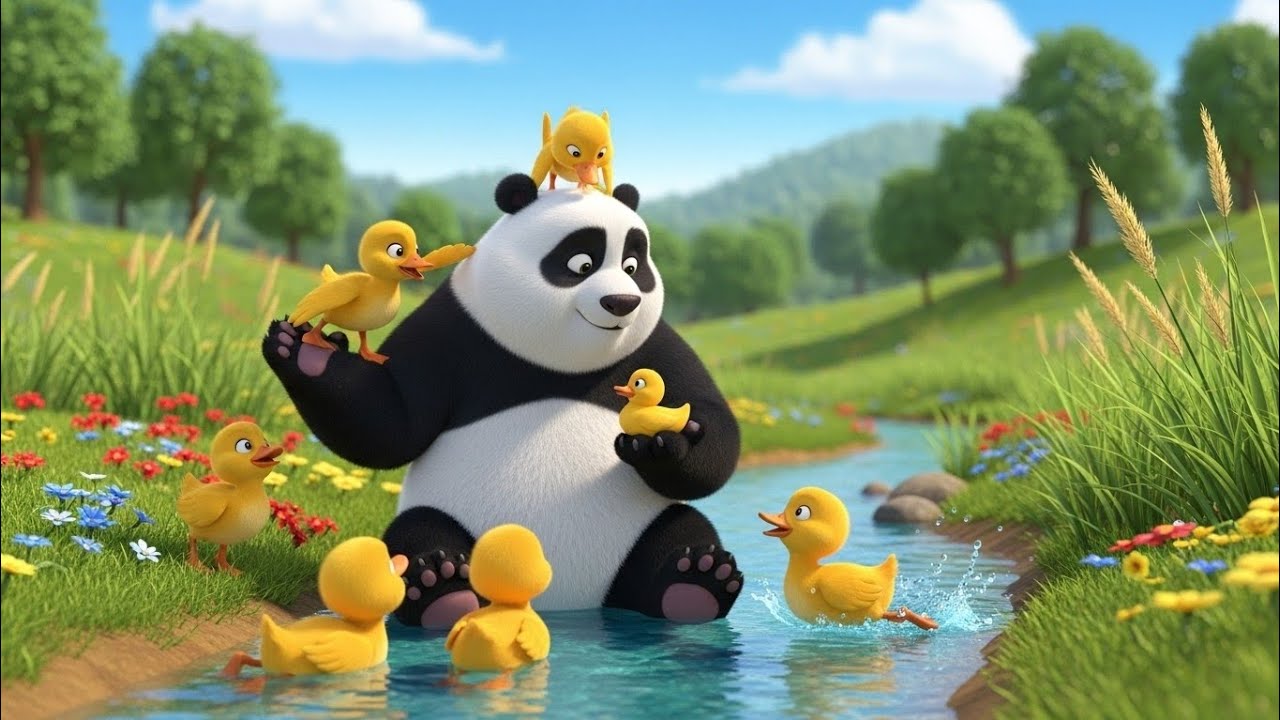 🐼💖 Panda Pinko with chicks 🐥 Poem for Kids | Cute Animal Rhymes & Fun Learning 🌈✨