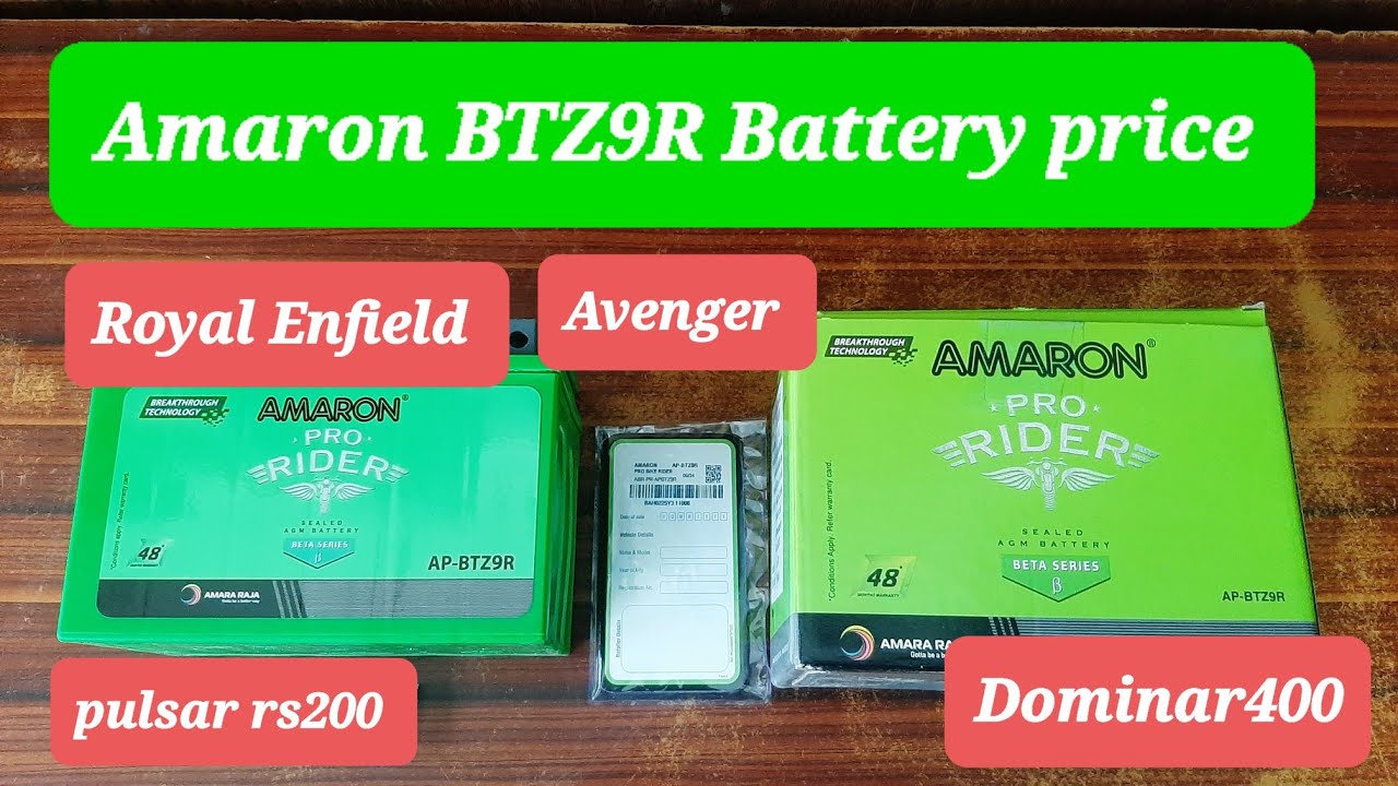 Amaron battery BTZ9R Battery price #pulsar RS200 #Royal Enfield #dominar400 #avenger #Apache #Amaron