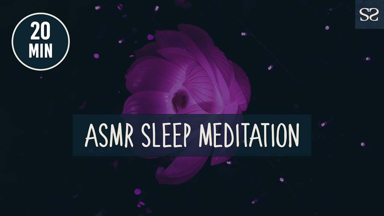 ASMR Guided SLEEP MEDITATION Whispering w/Music | 20 minutes, Black Screen - Fall Asleep Fast