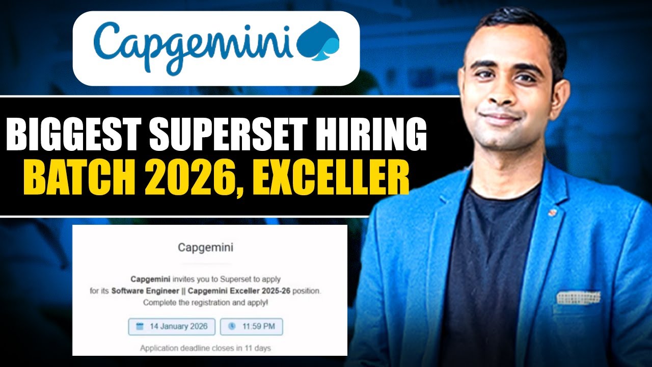 Capgemini Biggest Superset Hiring | Batch 2026 | Capgemini Exceller Hiring