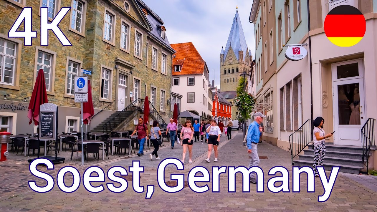 Walking tour in Soest in Germany  4k  60fps