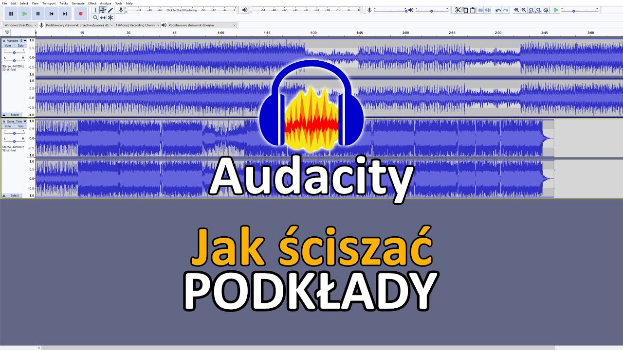 Audacity - jak ściszać i rozgłaśniać utwory, wyciszyć końcówkę podkładu