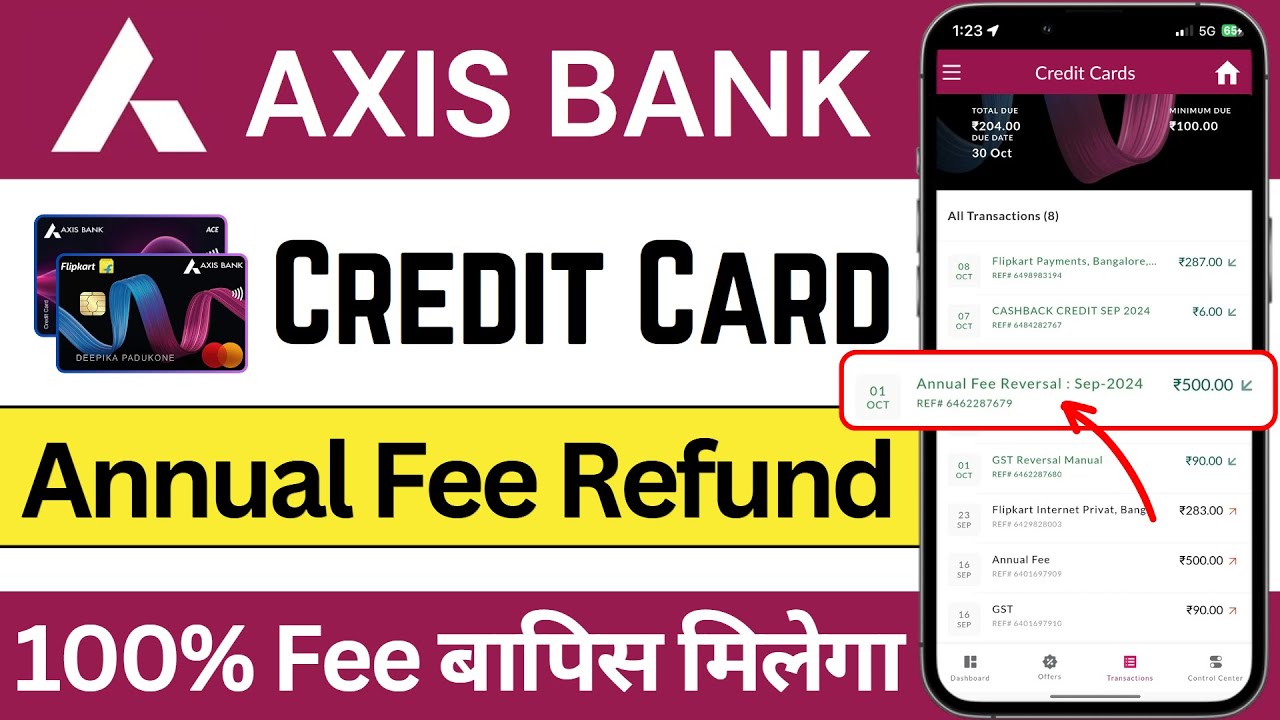 Axis Credit Card Annual Fees Refund | Axis Bank Credit Card Annual fee Reversal