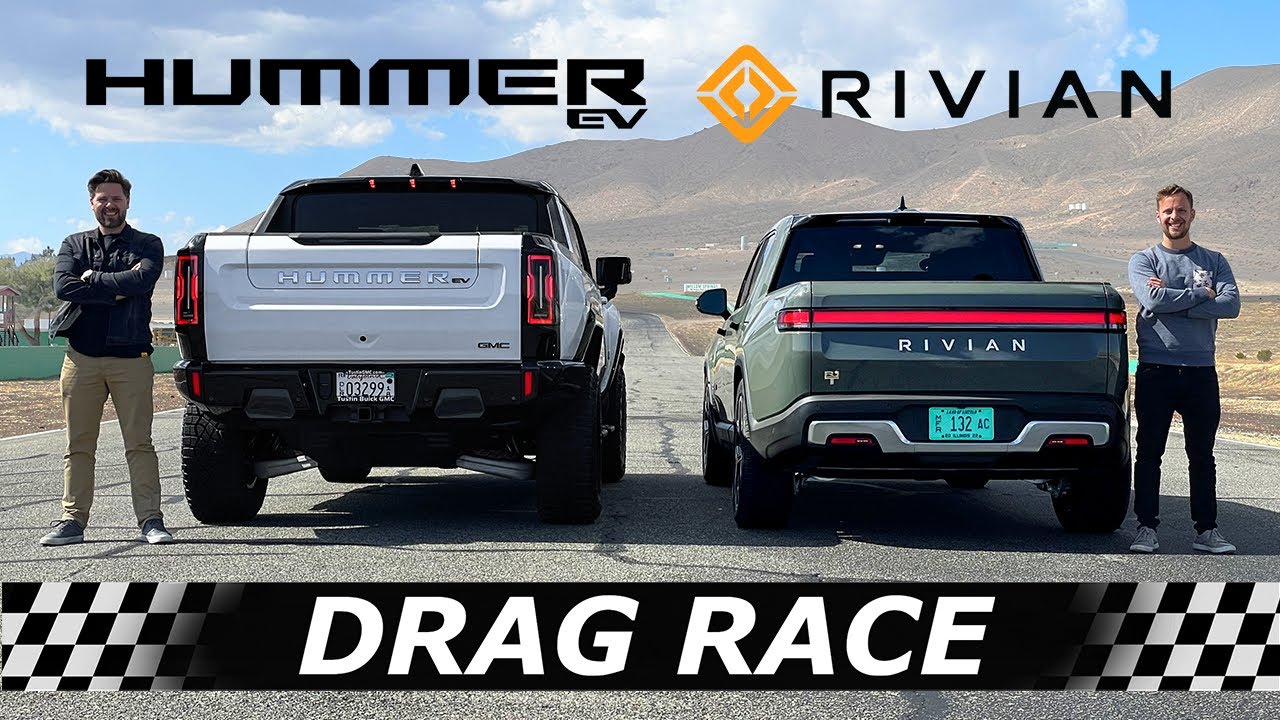 GMC Hummer EV 2022 против Rivian R1T // DRAG & ROLL RACE