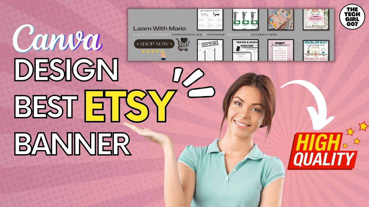 ✅ Make high quality Etsy shop banner design - No blurry pictures | Canva free tutorial for designers