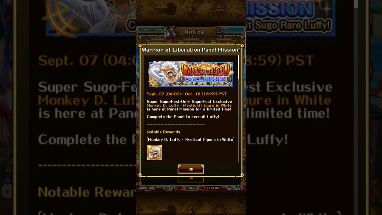SUPER SUGO INCOMING!! FREE GEAR 5 LUFFY!! #shorts