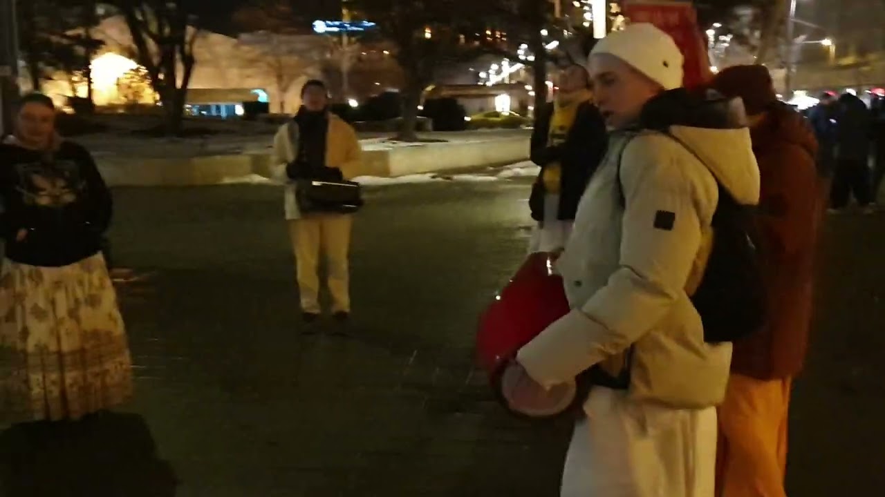 Hare krishna group in Budapest at night 2026 جماعة هارى كريشنا فى بودابست عاصمة المجر٢٠٢٦ فى الليل