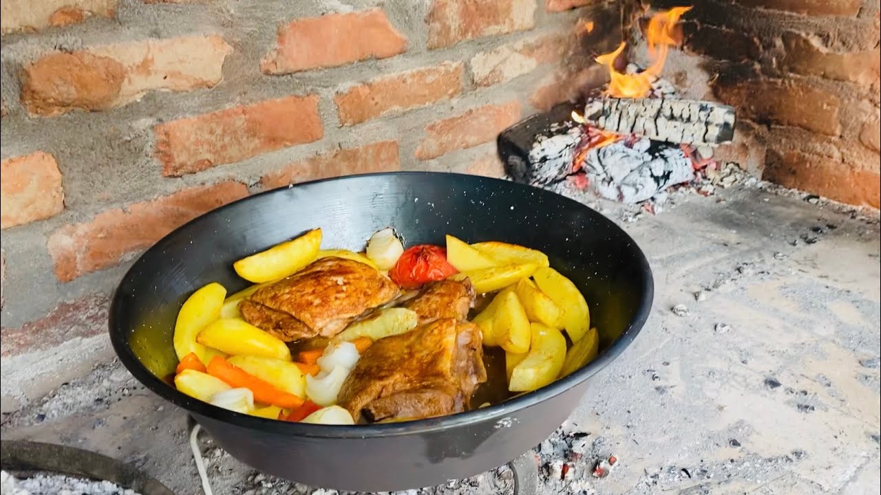 KAKO PRIPREMITI TELETINU I KROMPIR ISPOD PEKE - SAČA? PRVI RUČAK IZ ZIDANOG KAMINA 🤗❤️