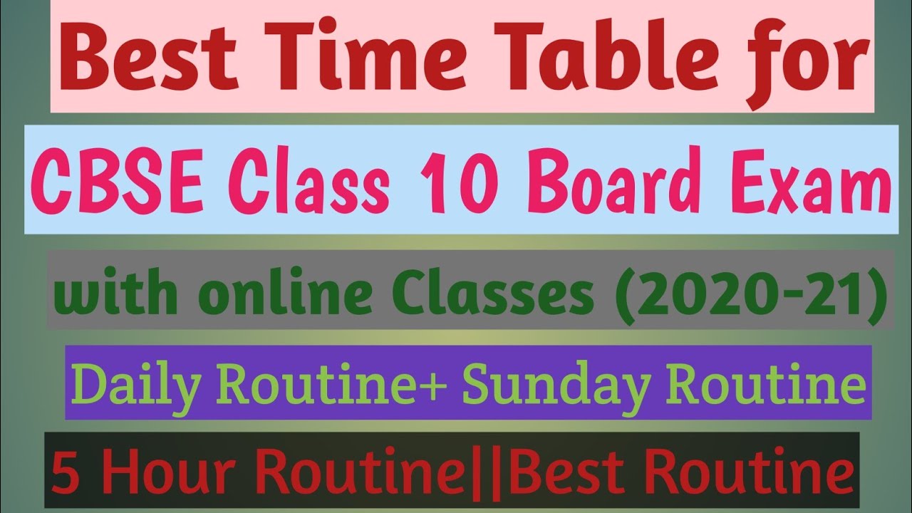 Best Time-Table for Class 10||Online Classes||2020-21