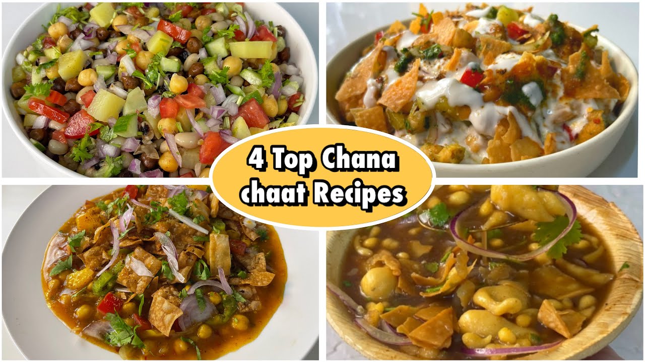 Top 4 Chana  Chaat Recipes | iftaar special Recipe Tasty chana Chaat By cooking with sariya