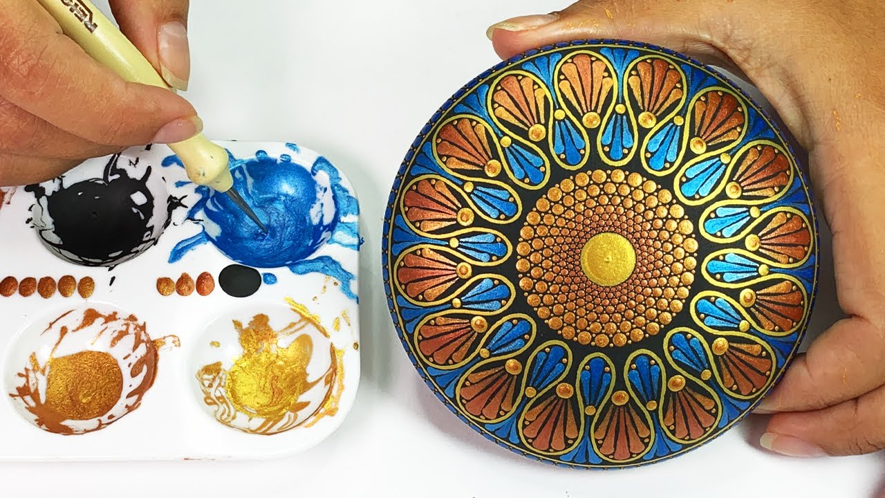 Mandala Art Dot Painting Rocks Tutorial Painted Stones for Beginners How To Drawing Satisfying Video