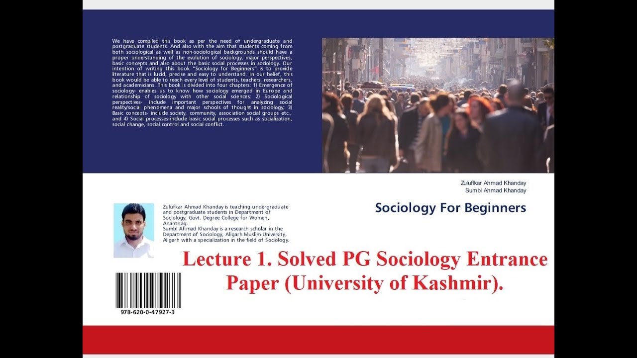 Lecture 1. Solved PG Sociology Entrance Paper (University of Kashmir).