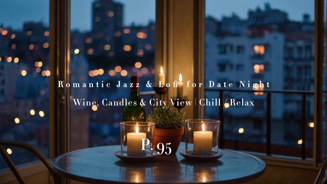 🍷 Romantic Jazz & Lofi for Date Night | 🕯️ Wine, Candles & City View | 😌 Chill / Relax
