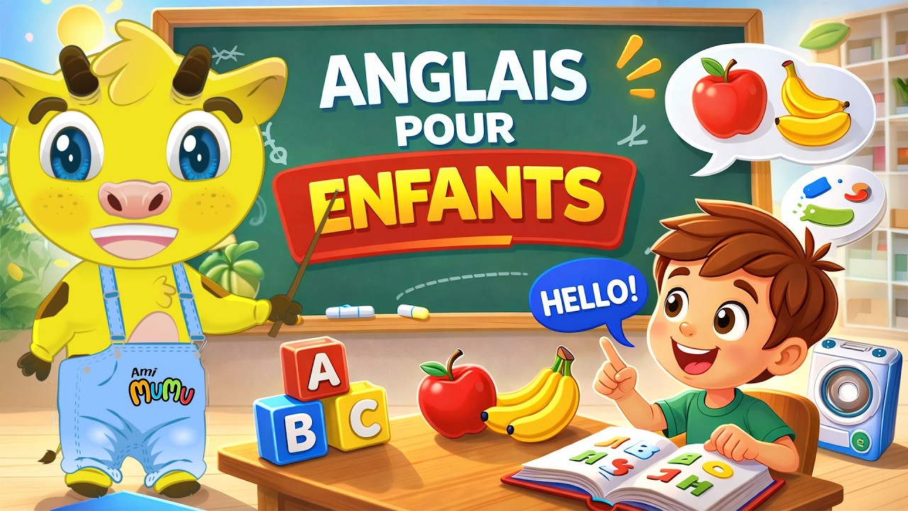 ANGLAIS POUR ENFANTS | ALPHABET, COULEURS, VERBES ET VOCABULAIRE | AMI MUMU