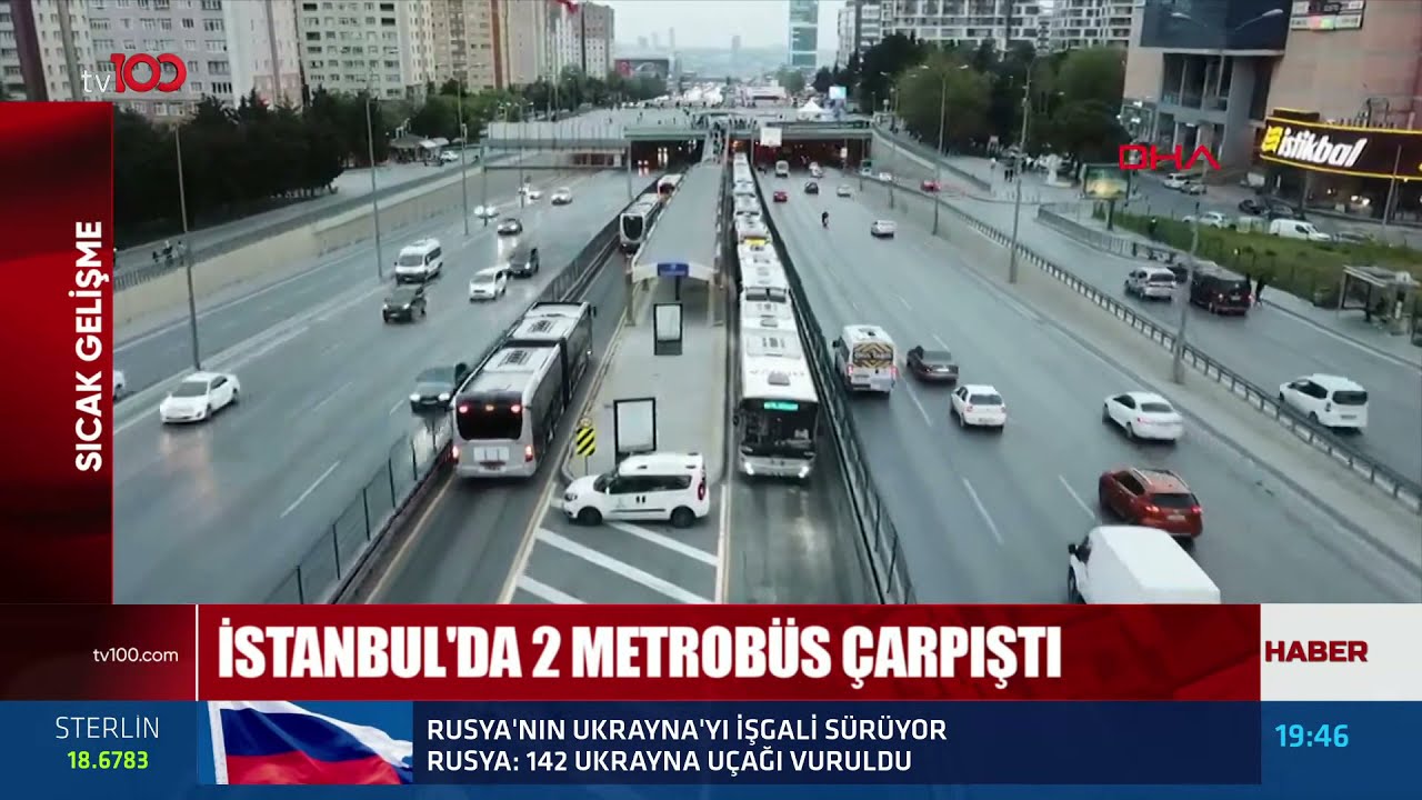 İstanbul'da 2 metrobüs çarpıştı! O anlar kamerada