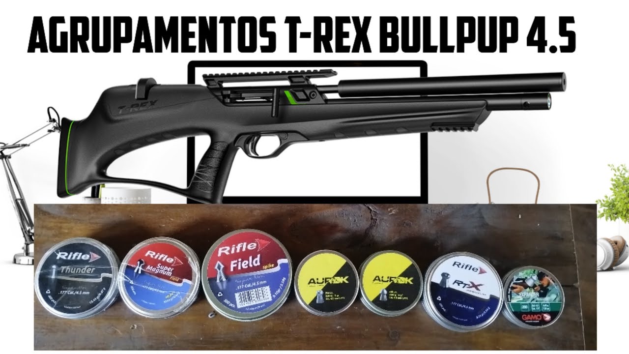 Agrupamentos T-Rex bullpup 4.5 a 25m